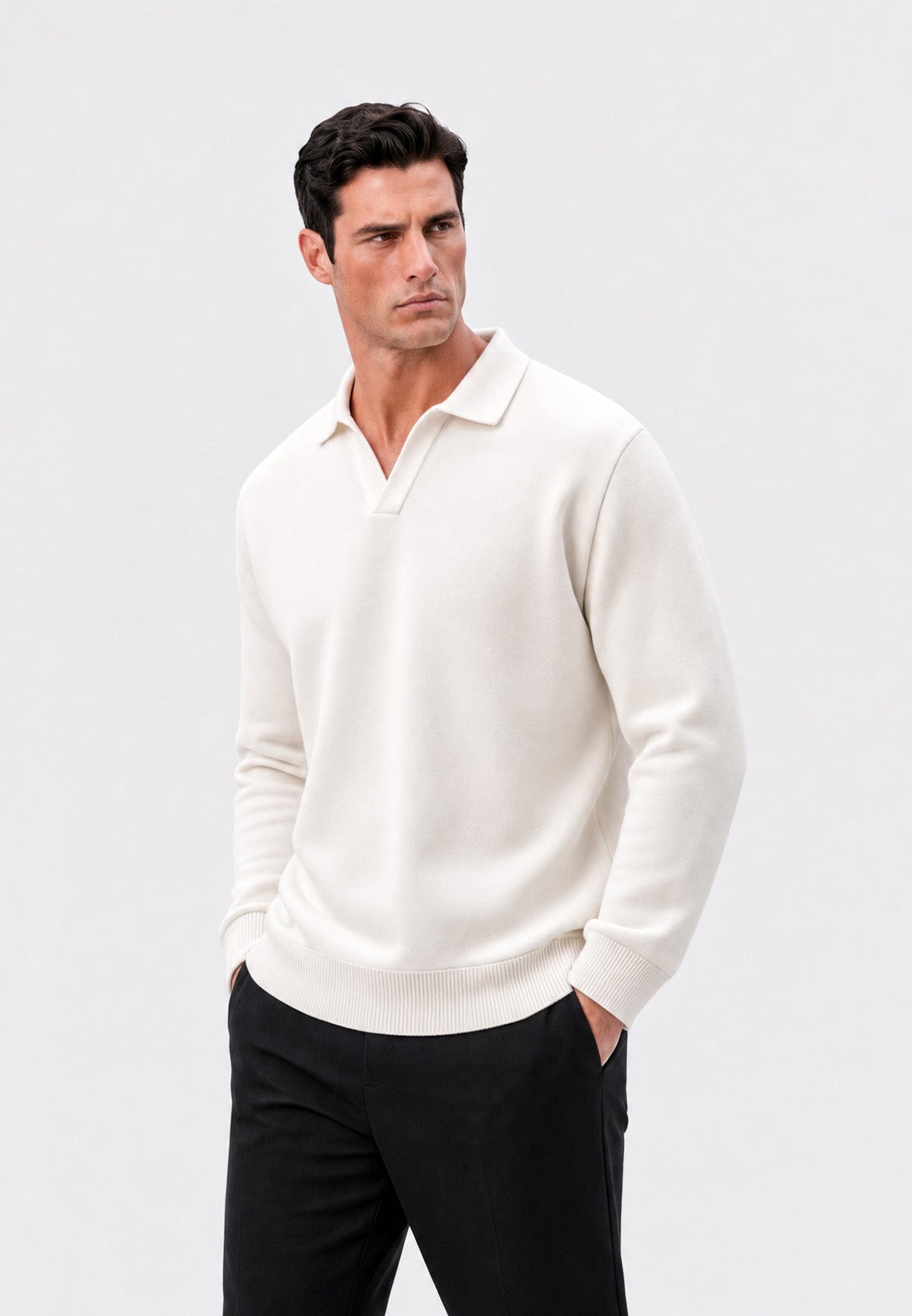 Heavy knit polo-tee
